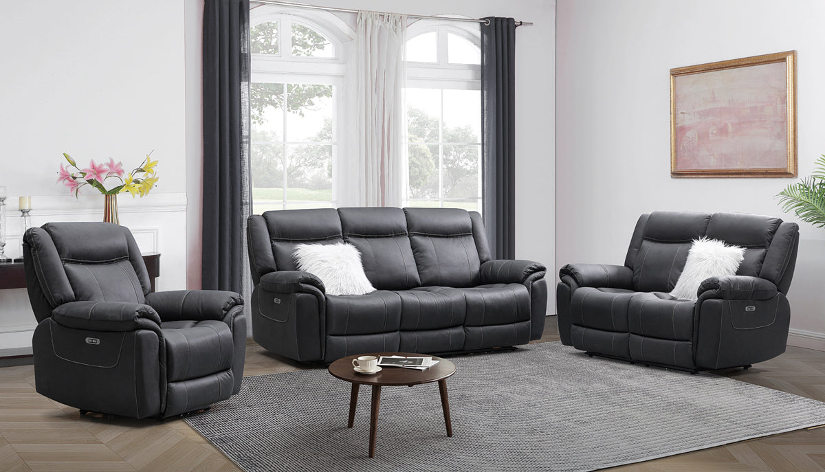 Coastline Fabric Recliner Suite-Rhino