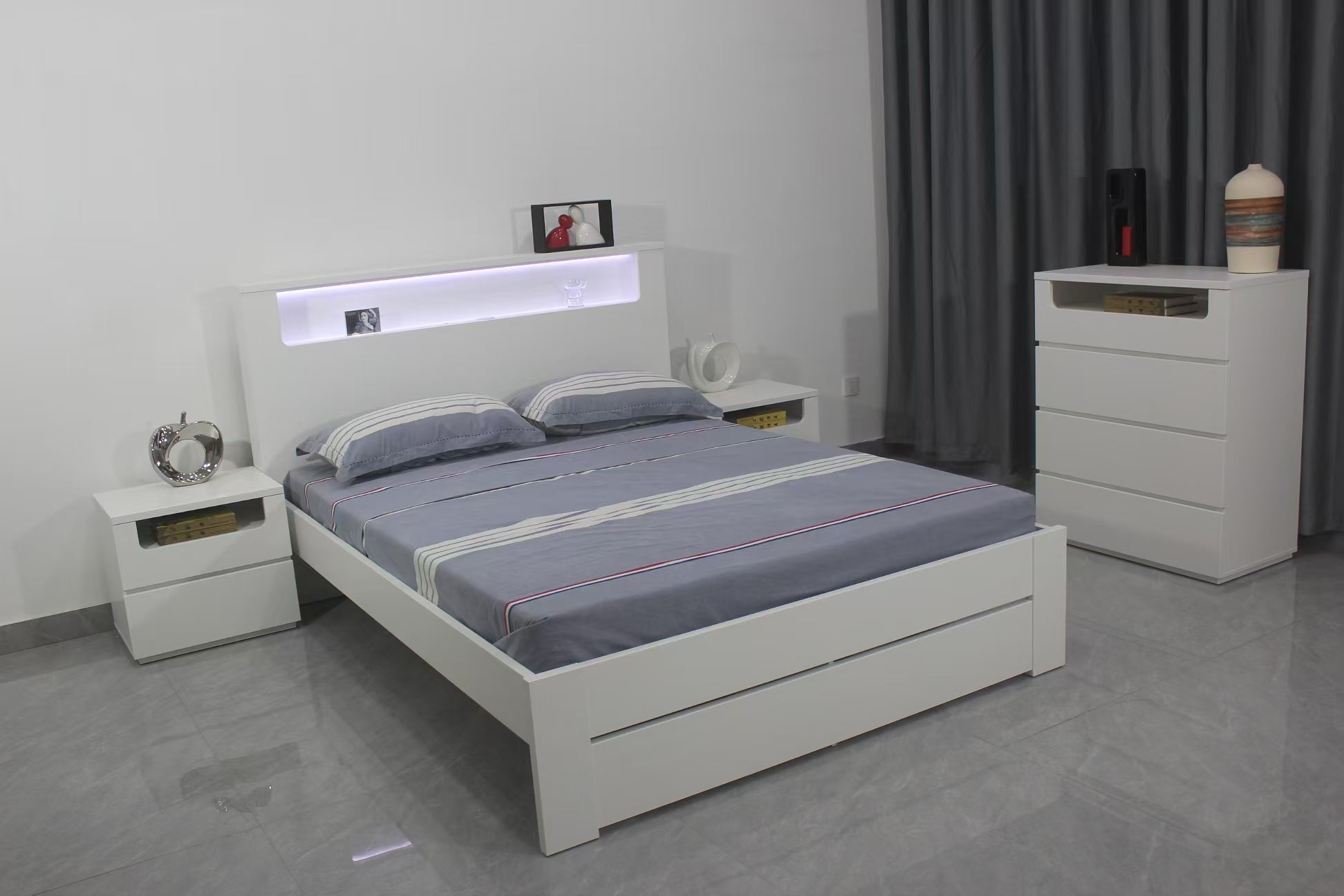 Valencia Bed Frame with Lights and Wireless Charger
