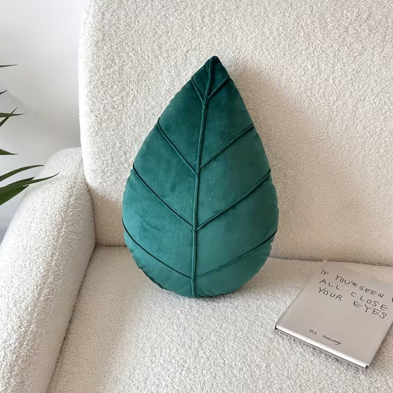 Leaf Shaped Green Pillow