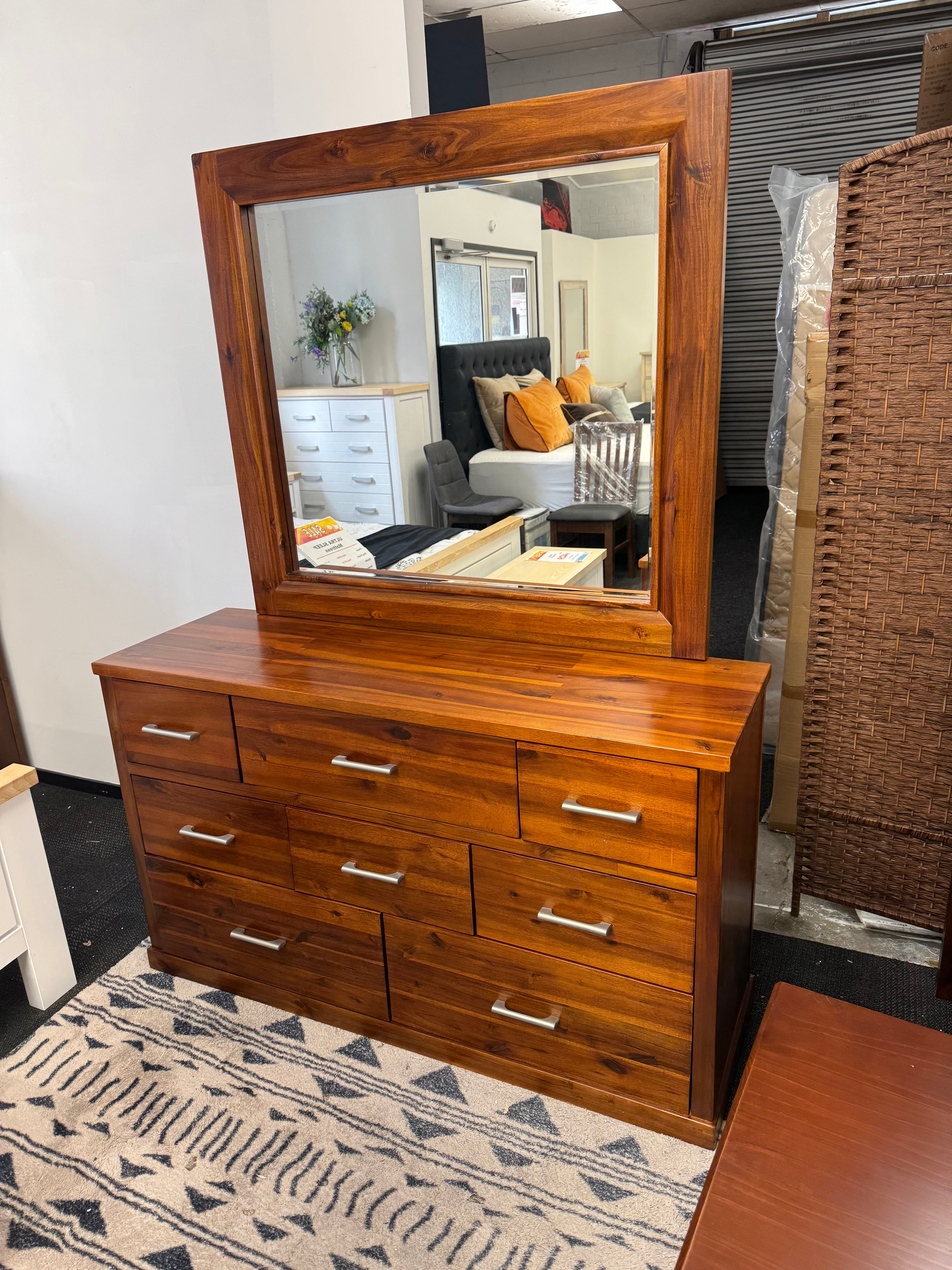 Westralia Dressing Table 7 Drw | Mirror