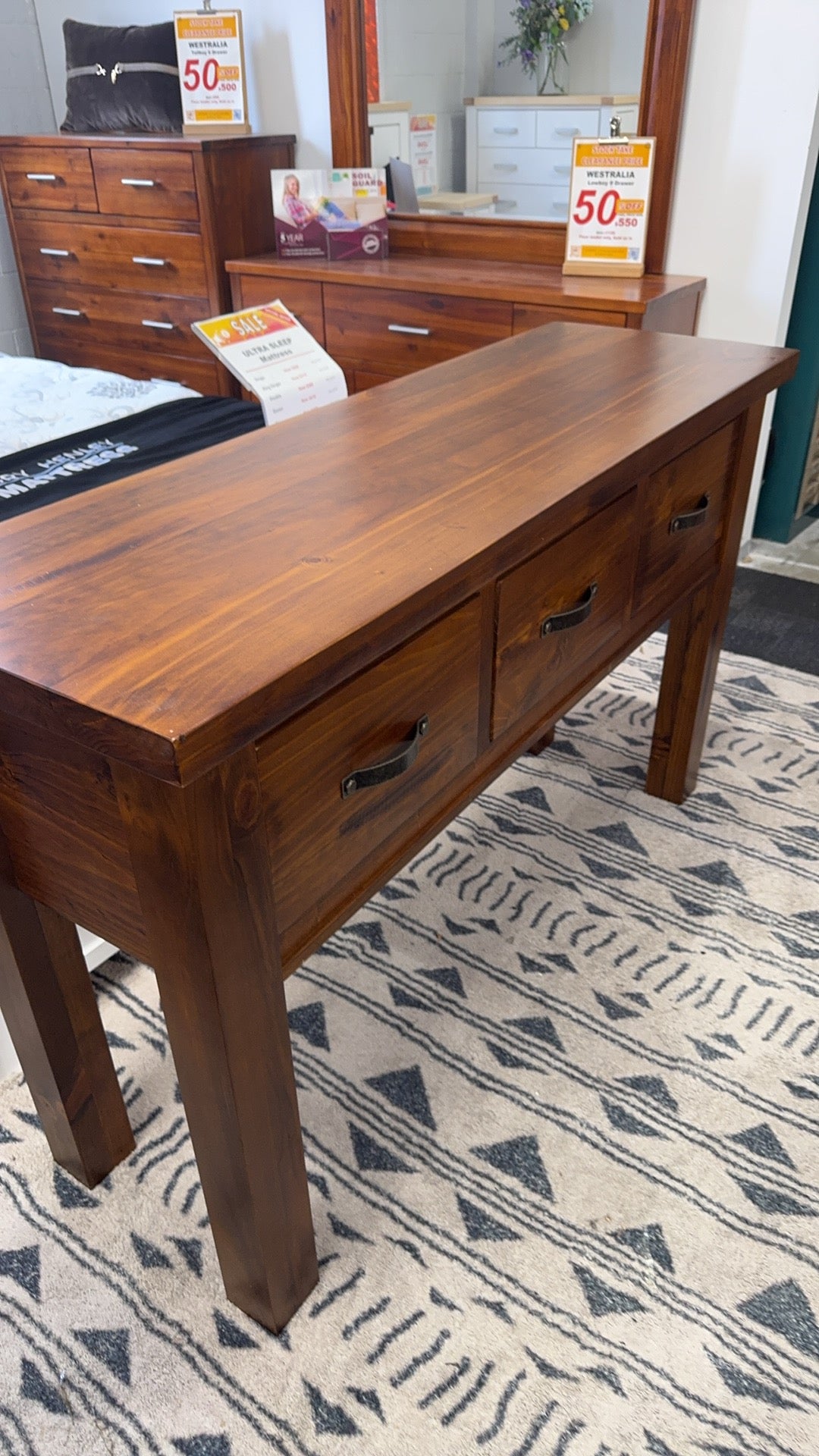 Victoria Console Table - 3 drw - CLEARANCE