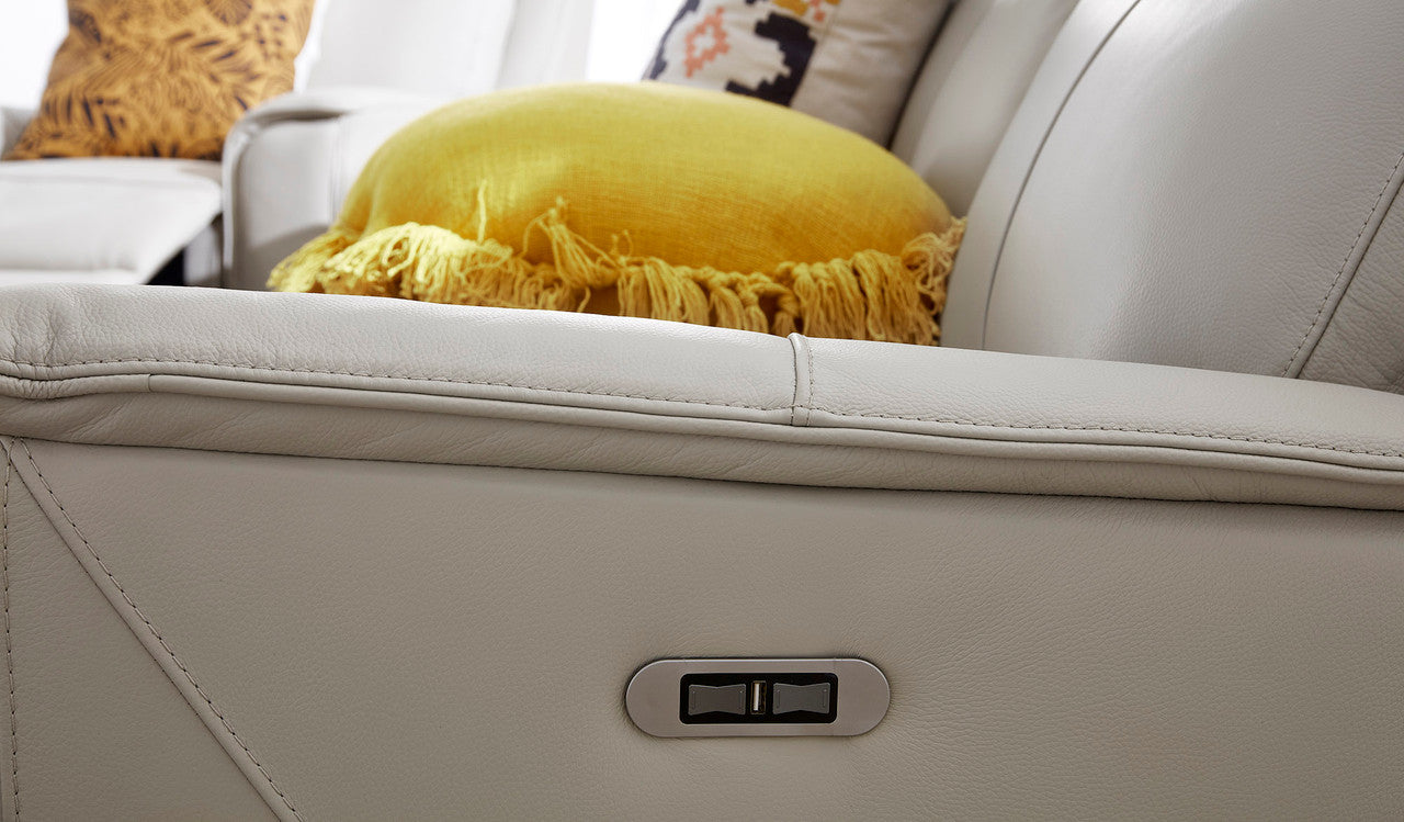 Archie Letherin Archie Leather Recliner 1/2/3 Seat Suite-Light Grey – Furniture Now ...
