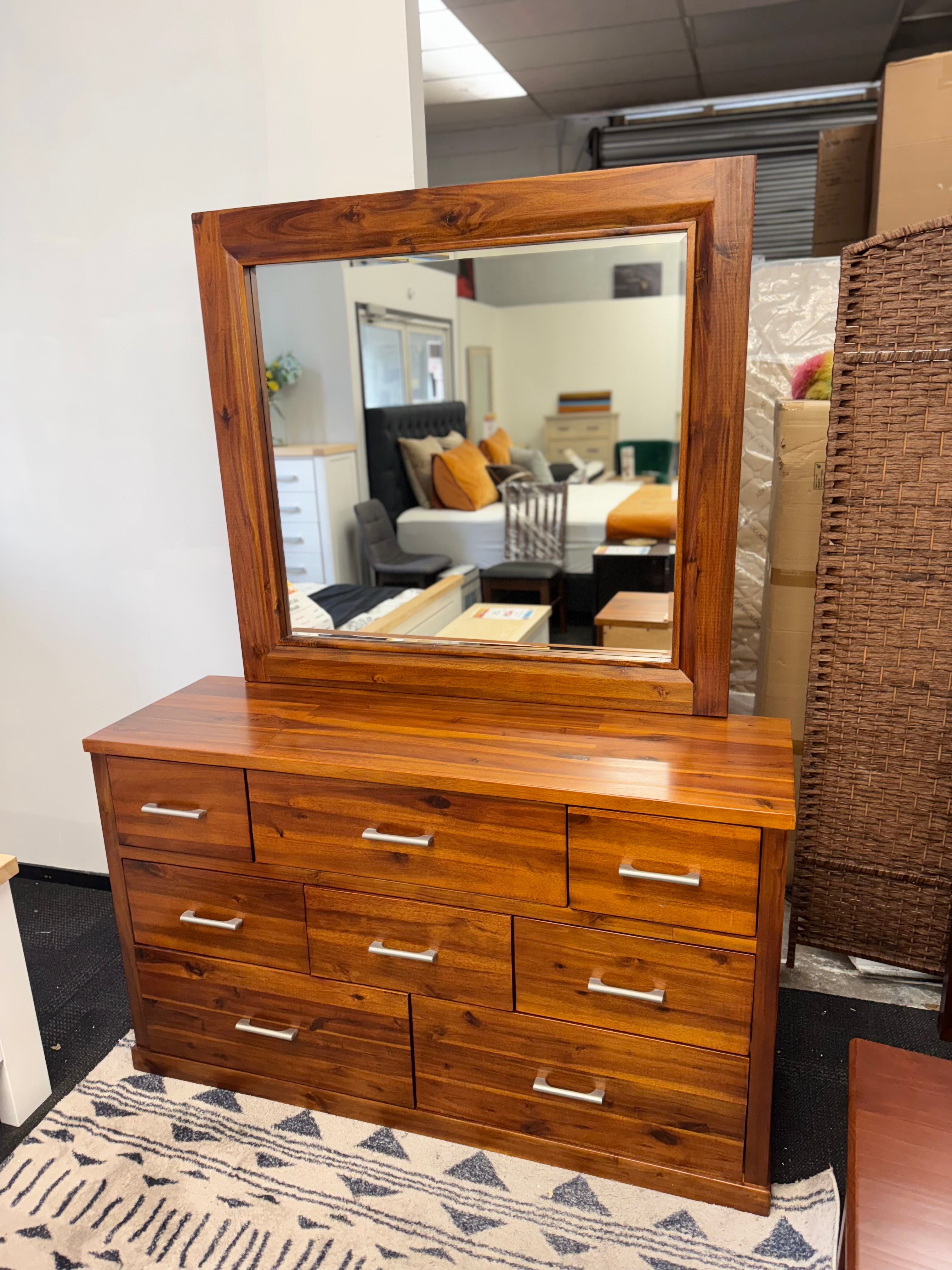 Westralia Dressing Table 7 Drw | Mirror