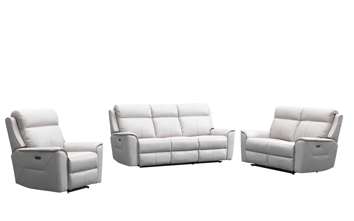 Archie Letherin Archie Leather Recliner 1/2/3 Seat Suite-Light Grey – Furniture Now ...
