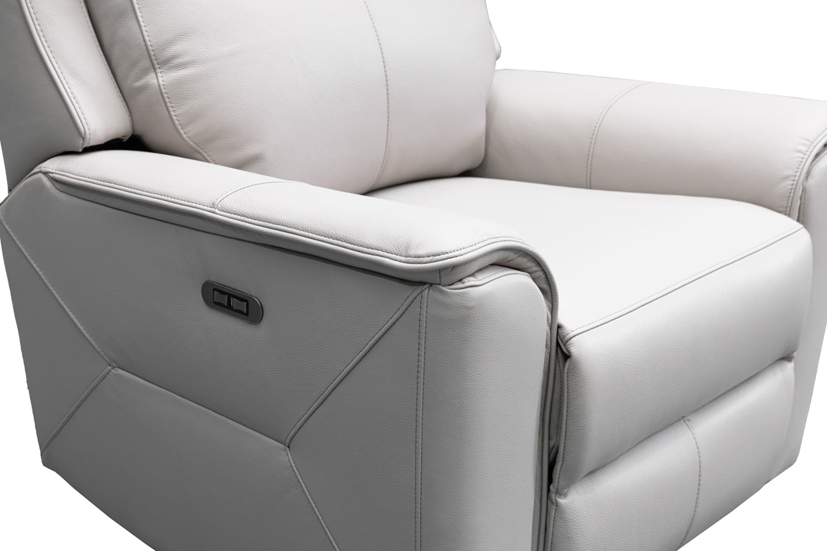 Archie Letherin Archie Leather Recliner 1/2/3 Seat Suite-Light Grey – Furniture Now ...