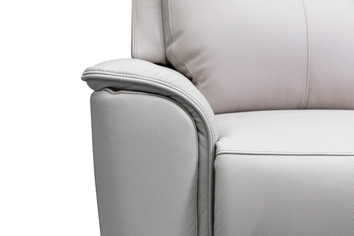 Archie Letherin Archie Leather Recliner 1/2/3 Seat Suite-Light Grey – Furniture Now ...