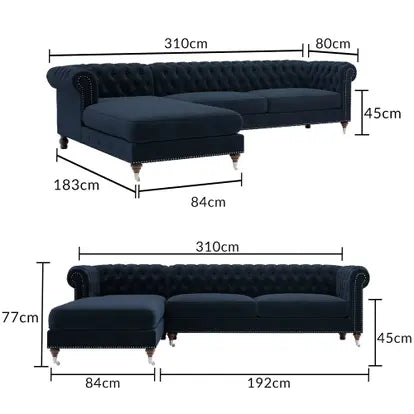 Kirbie Chesterfield Chaise - NZ made